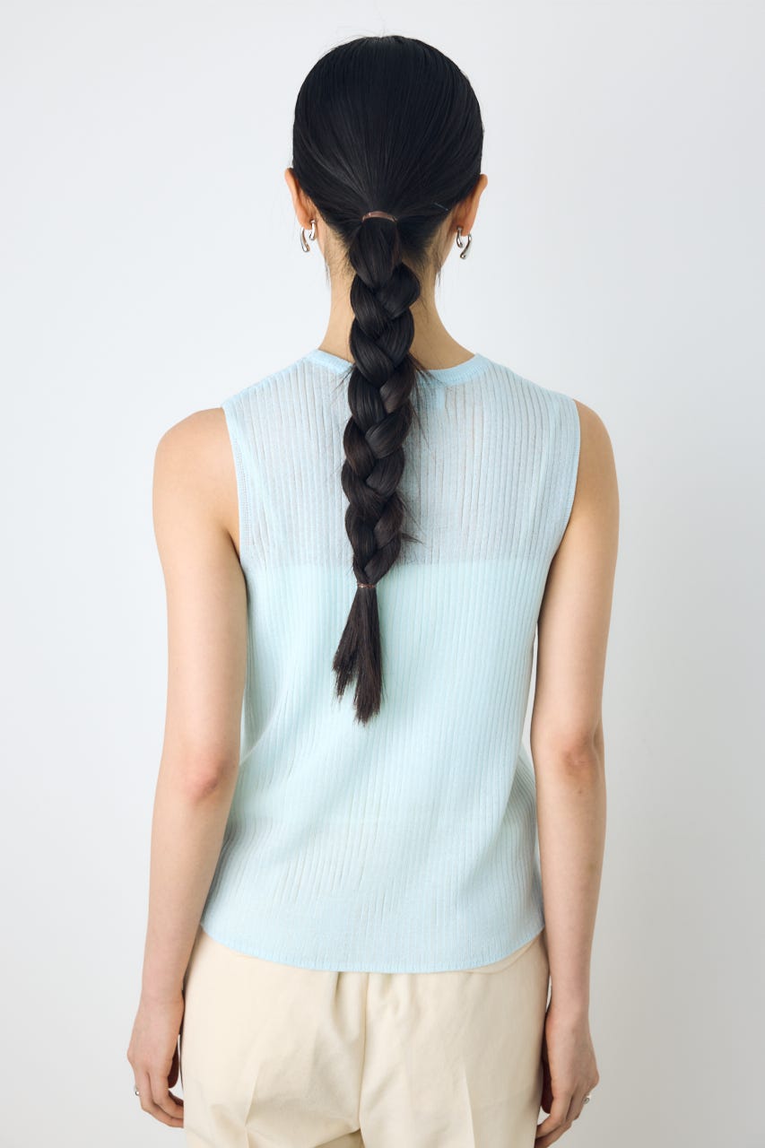 シアーリブタンクニット L/BLU M