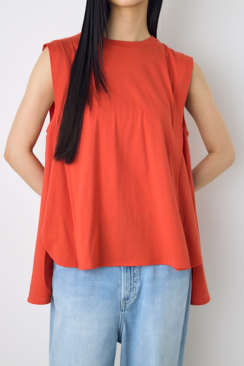 リュクスフローノースリフレアカットトップス RED M