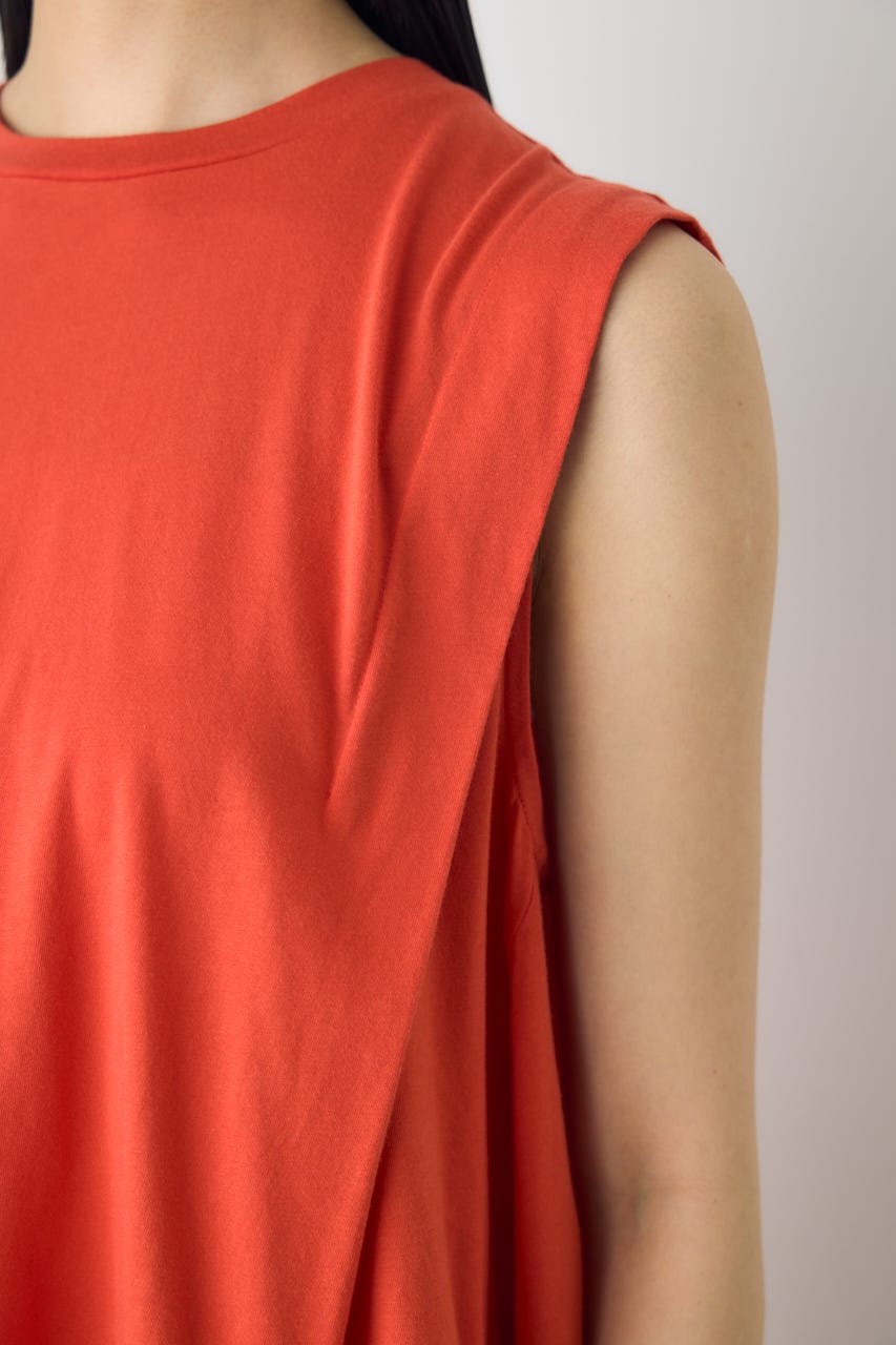 リュクスフローノースリフレアカットトップス RED M