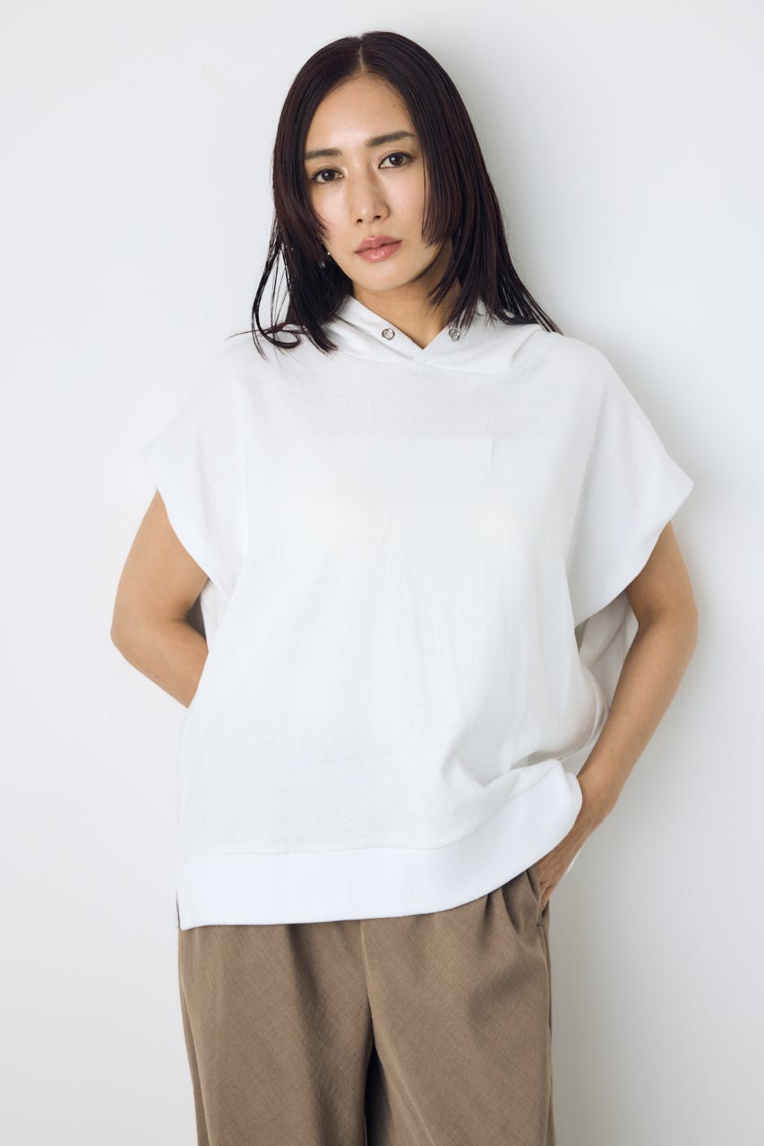 タックスリーブノースリーブパーカー O/WHT FREE