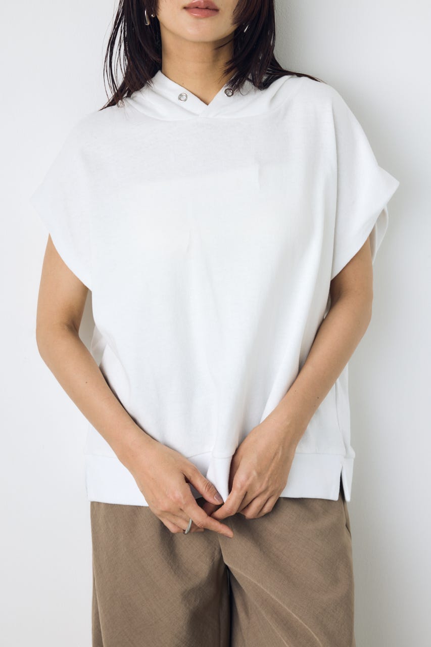 タックスリーブノースリーブパーカー O/WHT FREE