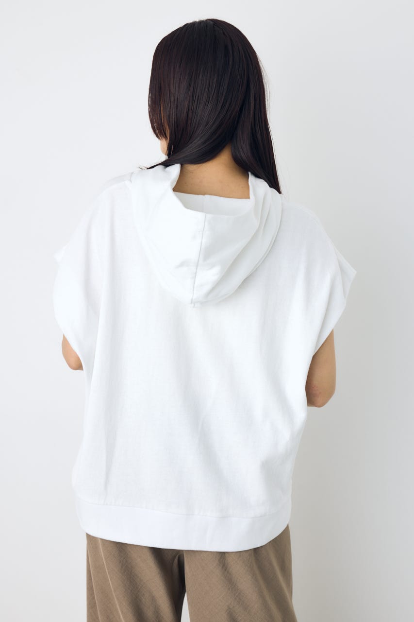 タックスリーブノースリーブパーカー O/WHT FREE