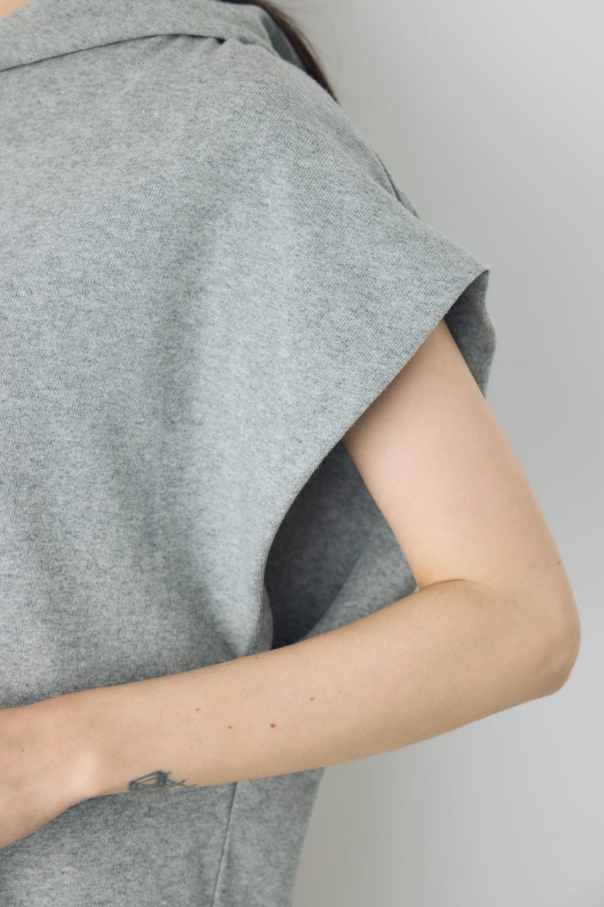 タックスリーブノースリーブパーカー T.GRY FREE