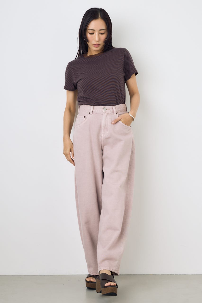 ミニボーダーTシャツ 柄BRN M