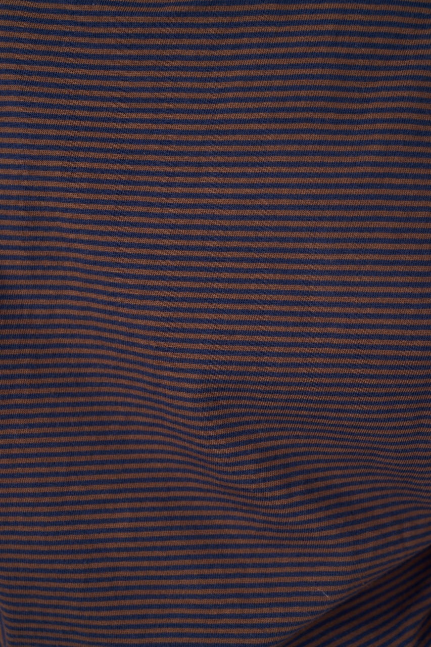 ミニボーダーTシャツ 柄BRN M