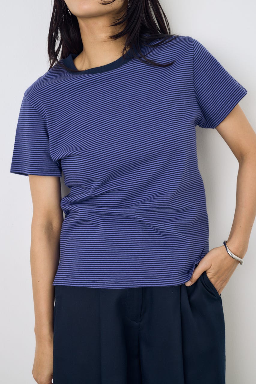 ミニボーダーTシャツ 柄NVY S
