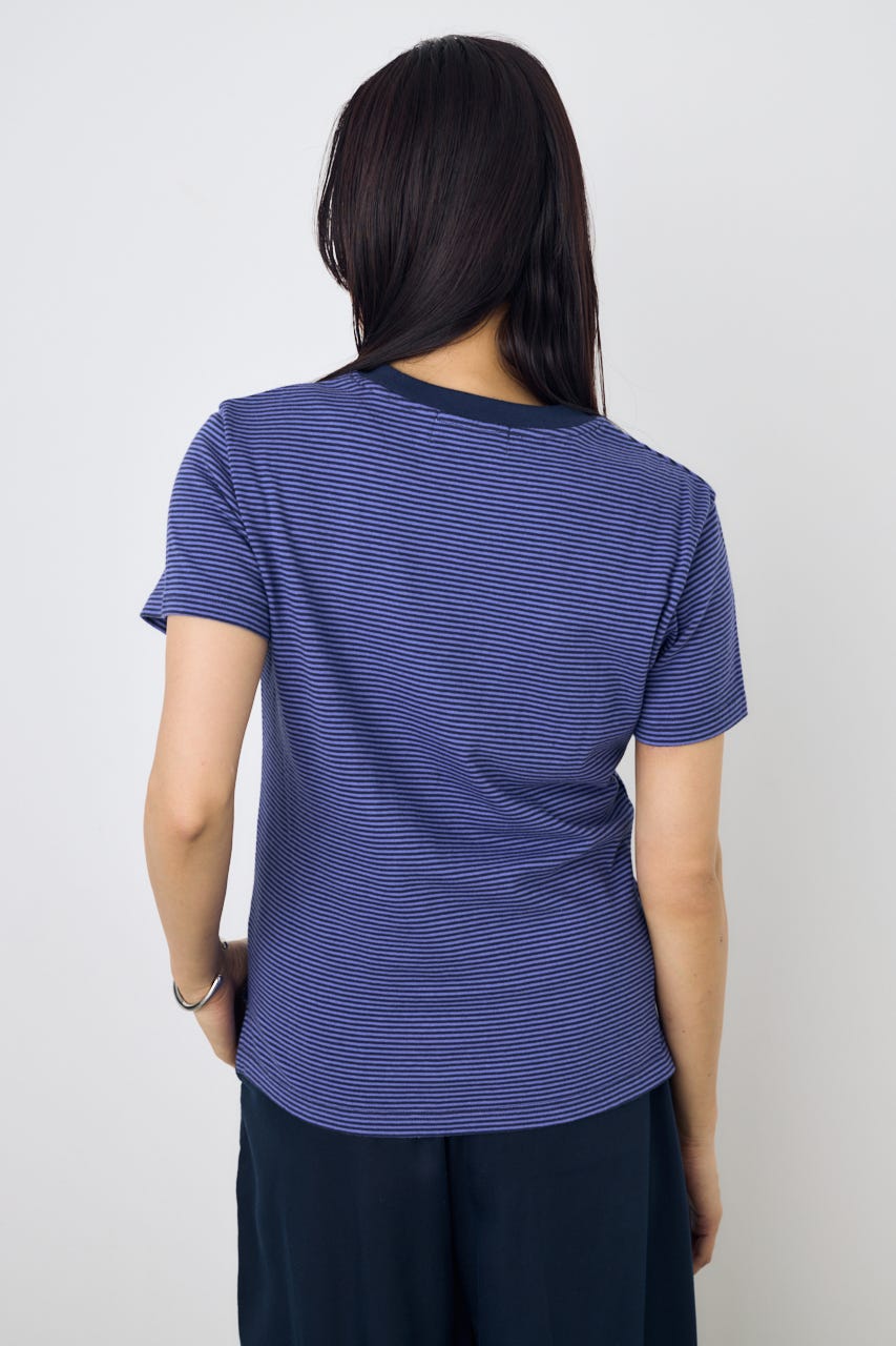 ミニボーダーTシャツ 柄NVY S