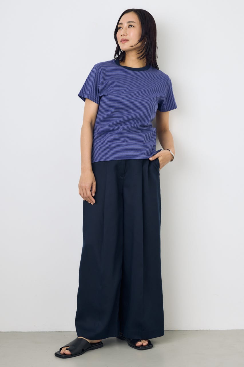 ミニボーダーTシャツ 柄NVY S