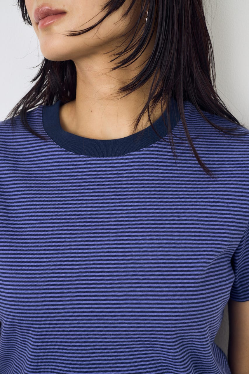 ミニボーダーTシャツ 柄NVY S