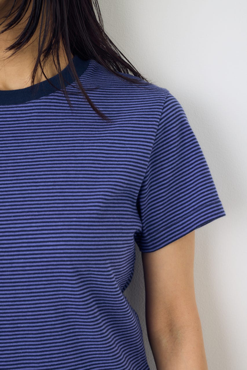 ミニボーダーTシャツ 柄NVY S