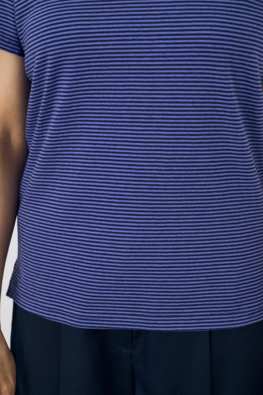 ミニボーダーTシャツ 柄NVY S
