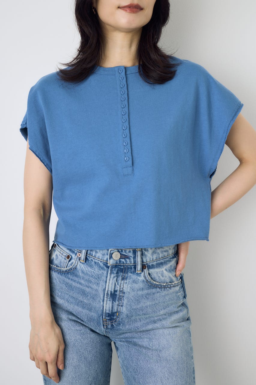【GOLDEN PRICE 5/1(金)8:59までの特別価格】2WAYヘンリーネックトップス BLU S