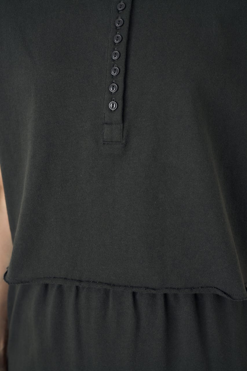 【GOLDEN PRICE 5/1(金)8:59までの特別価格】2WAYヘンリーネックトップス L/BLK M