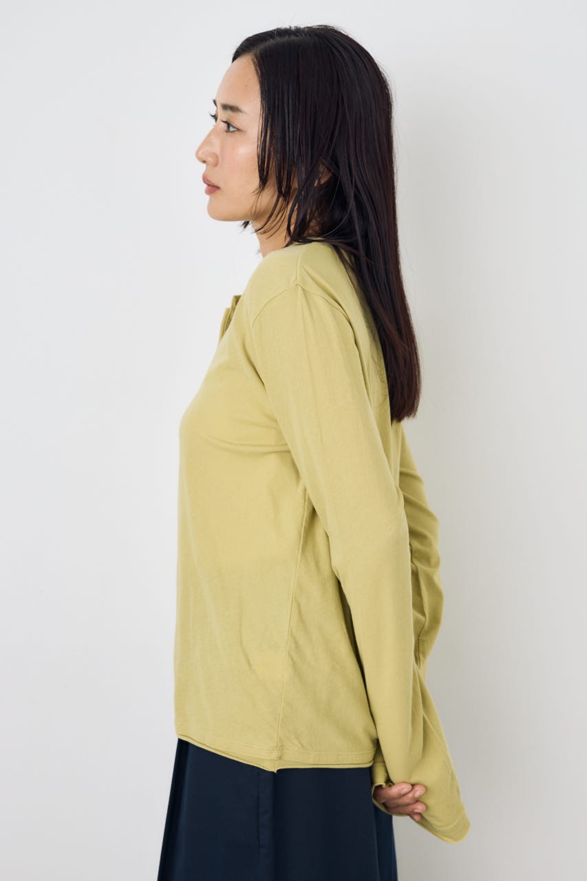 ドライタッチ ヘンリーネックトップス LIME S