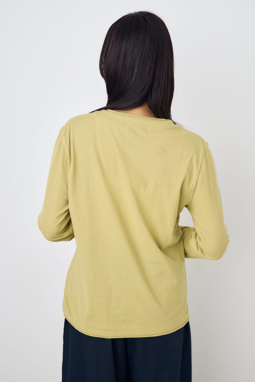 ドライタッチ ヘンリーネックトップス LIME S