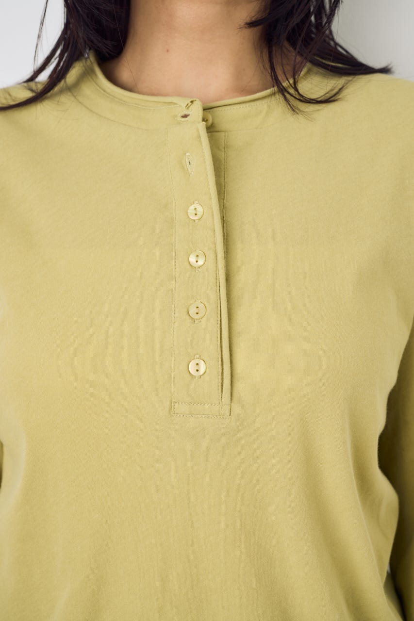 ドライタッチ ヘンリーネックトップス LIME S