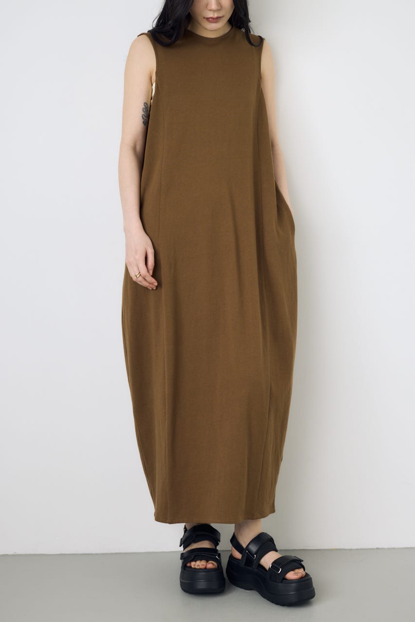 【GOLDEN PRICE 5/1(金)8:59までの特別価格】オーバルカットワンピース BRN M