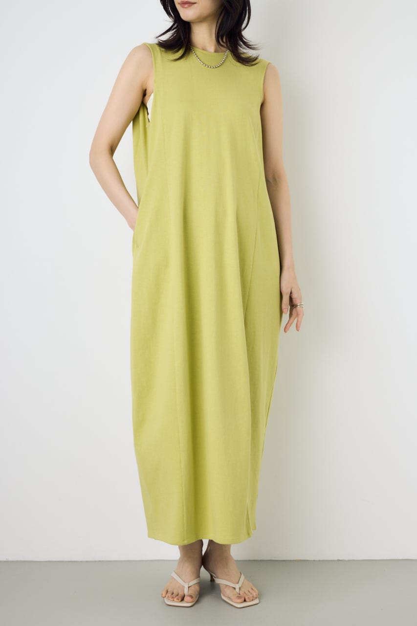 【GOLDEN PRICE 5/1(金)8:59までの特別価格】オーバルカットワンピース LIME M