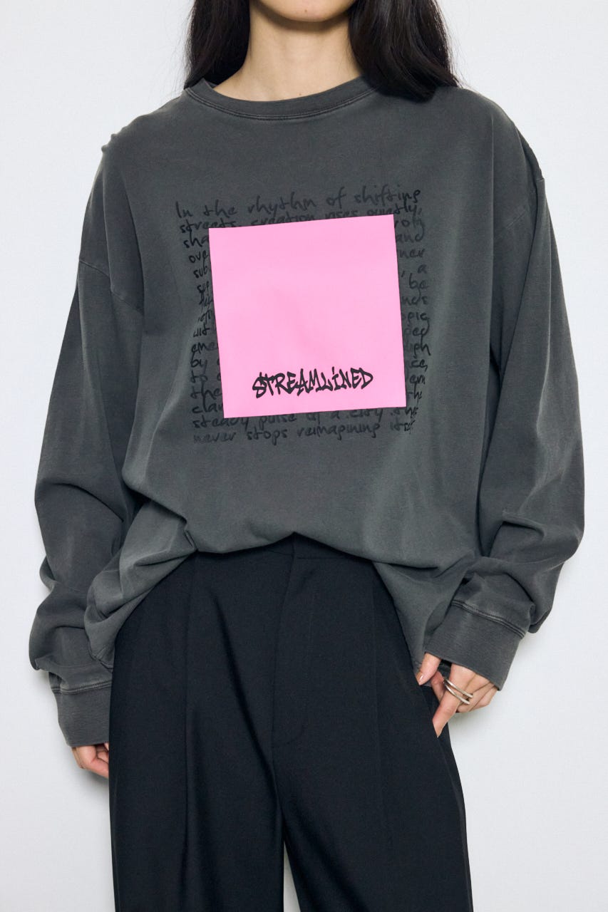 フロントメッセージロゴロンT L/BLK S