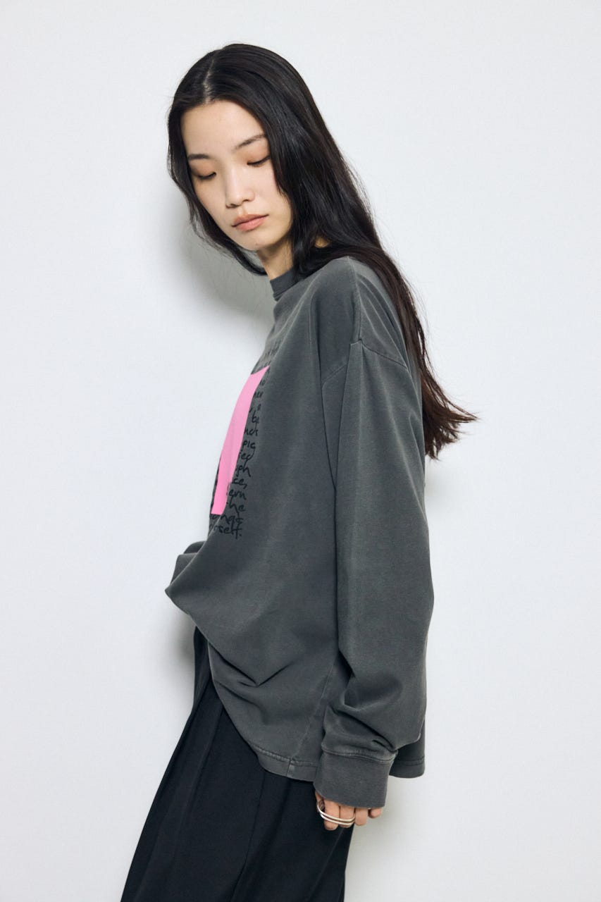 フロントメッセージロゴロンT L/BLK S