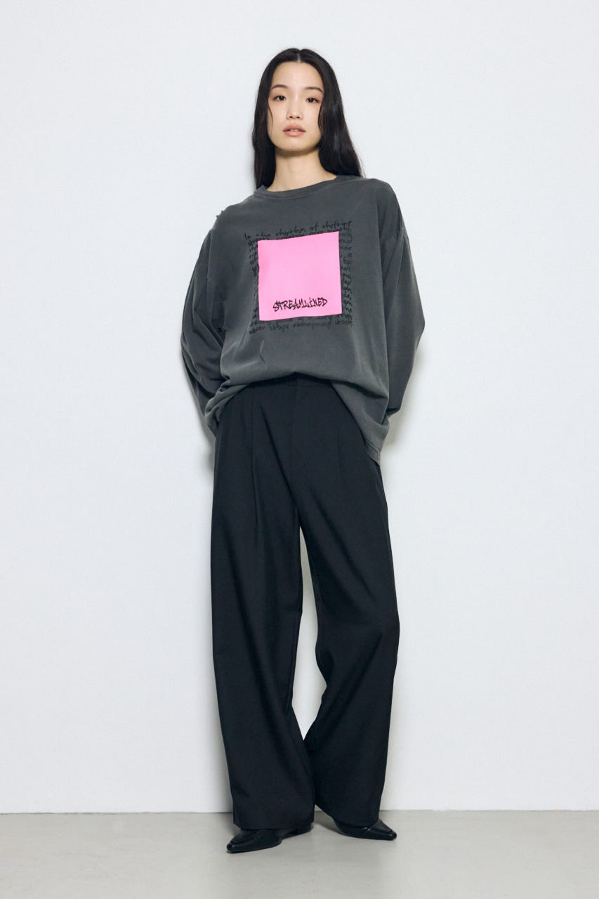 フロントメッセージロゴロンT L/BLK S