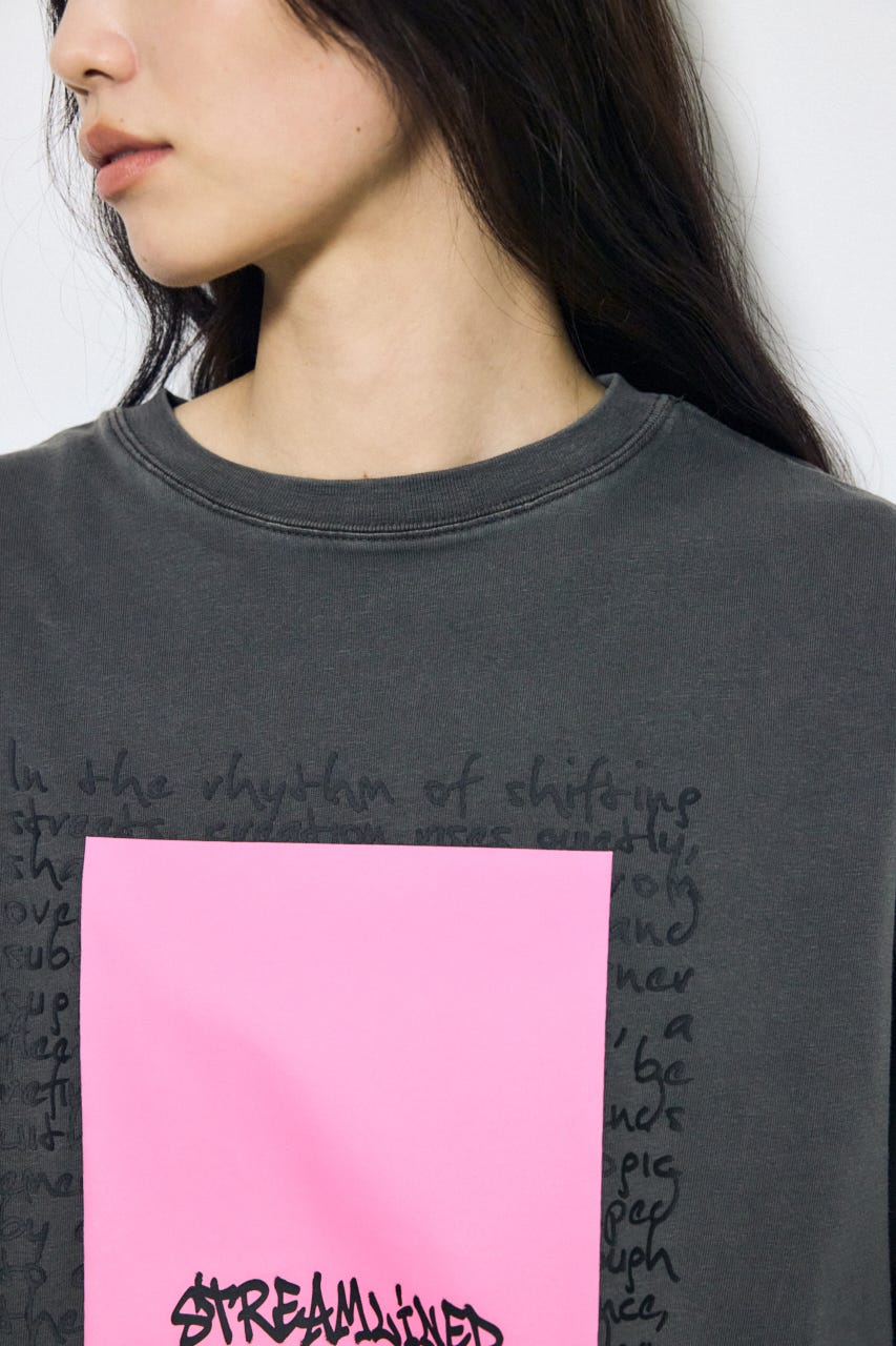 フロントメッセージロゴロンT L/BLK S