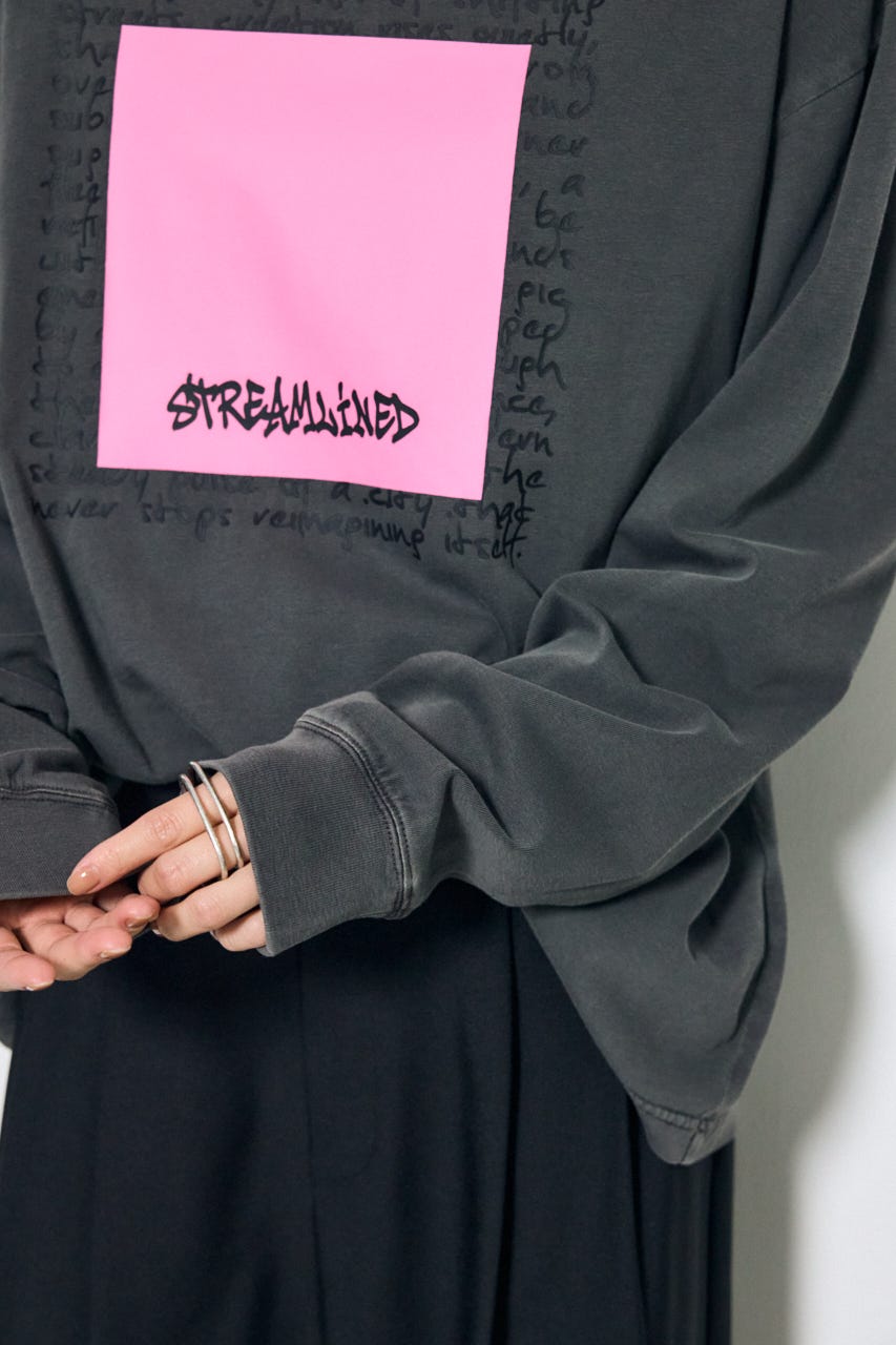 フロントメッセージロゴロンT L/BLK S