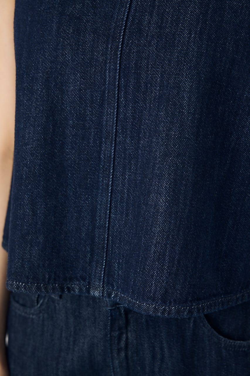 甘撚りデニムブラウス One Wash M