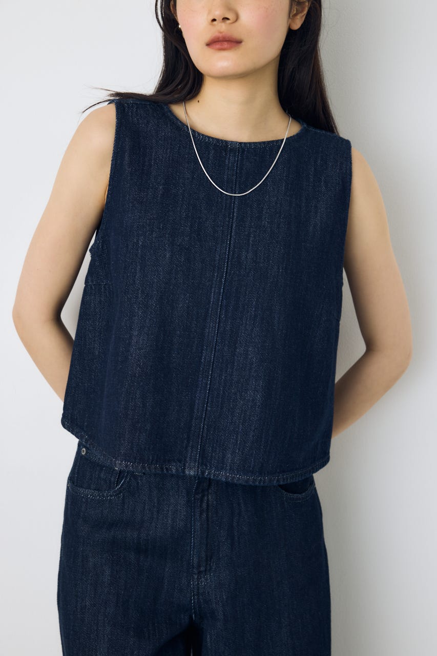 甘撚りデニムブラウス One Wash M