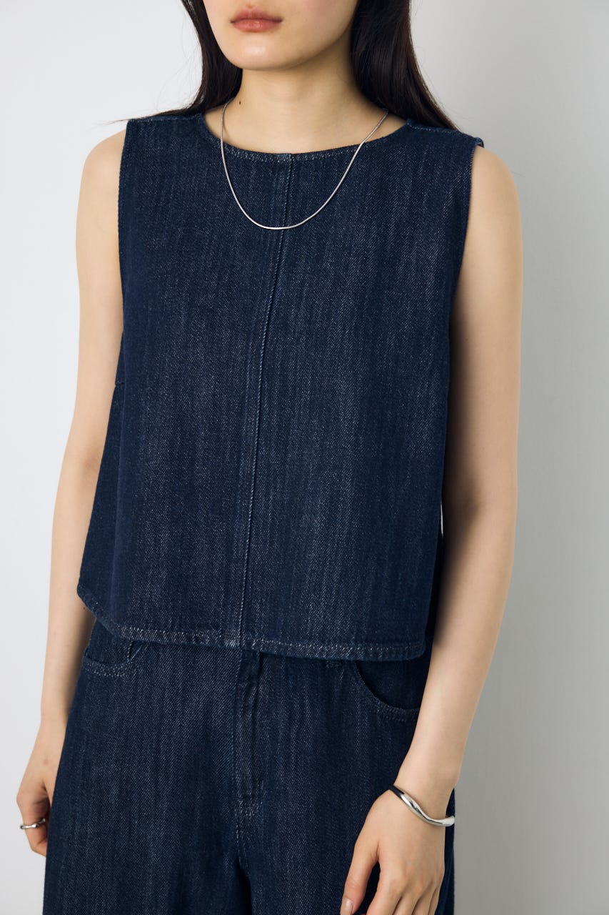 甘撚りデニムブラウス One Wash M