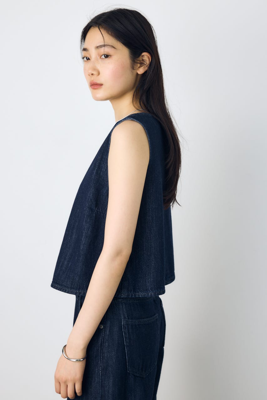 甘撚りデニムブラウス One Wash M