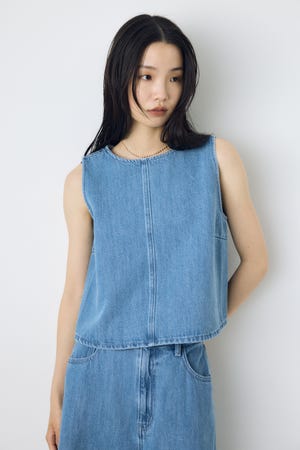甘撚りデニムブラウス