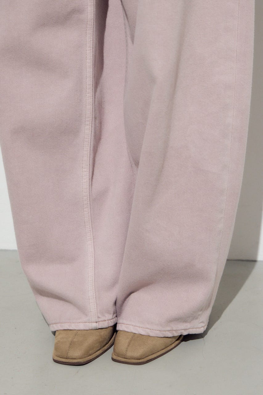 AZUL DENIM カラーワイドデニム PNK 25inch