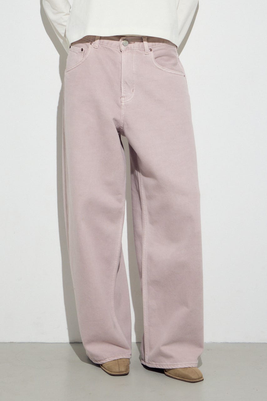 AZUL DENIM カラーワイドデニム PNK 25inch