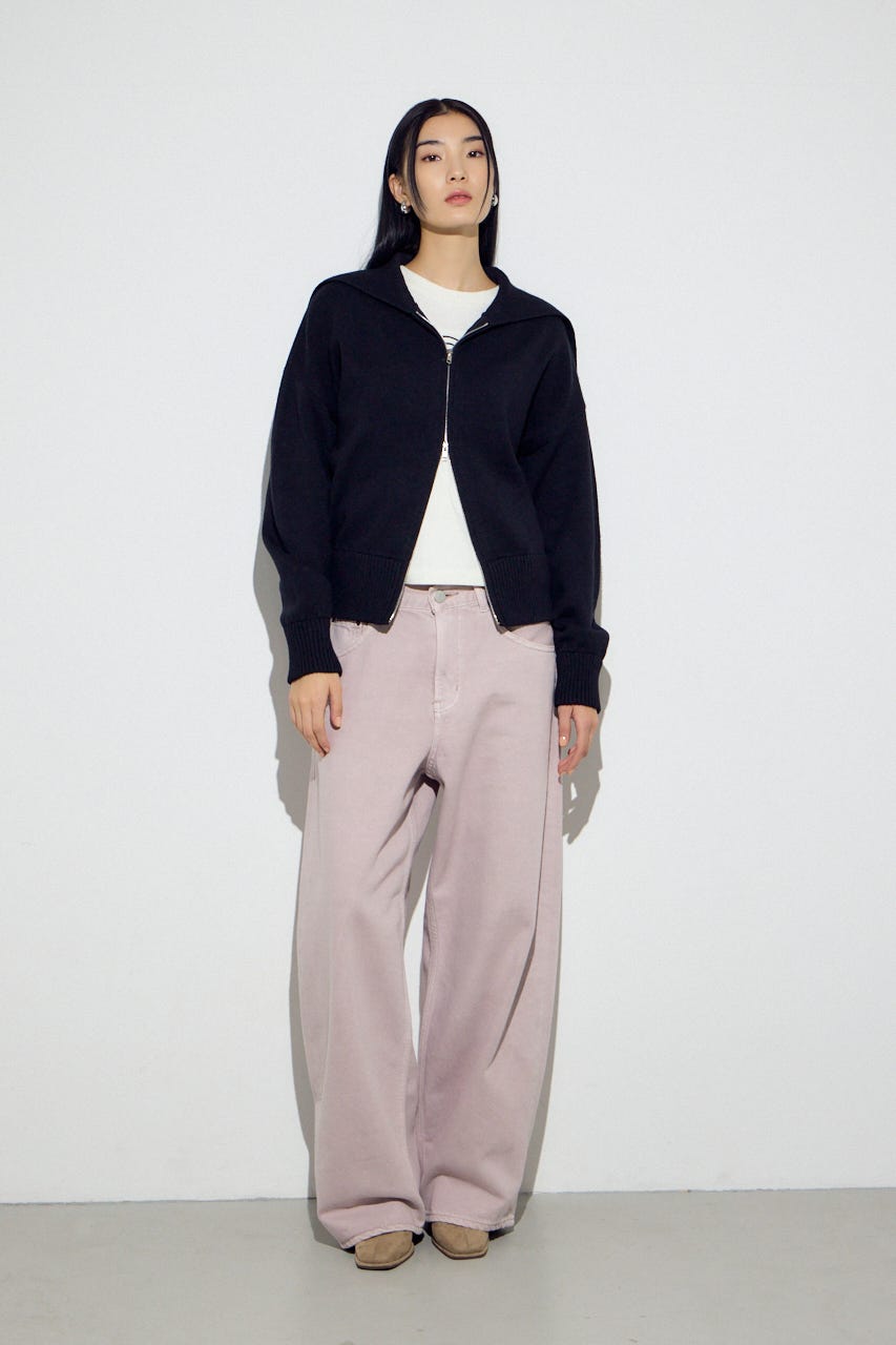 AZUL DENIM カラーワイドデニム PNK 25inch