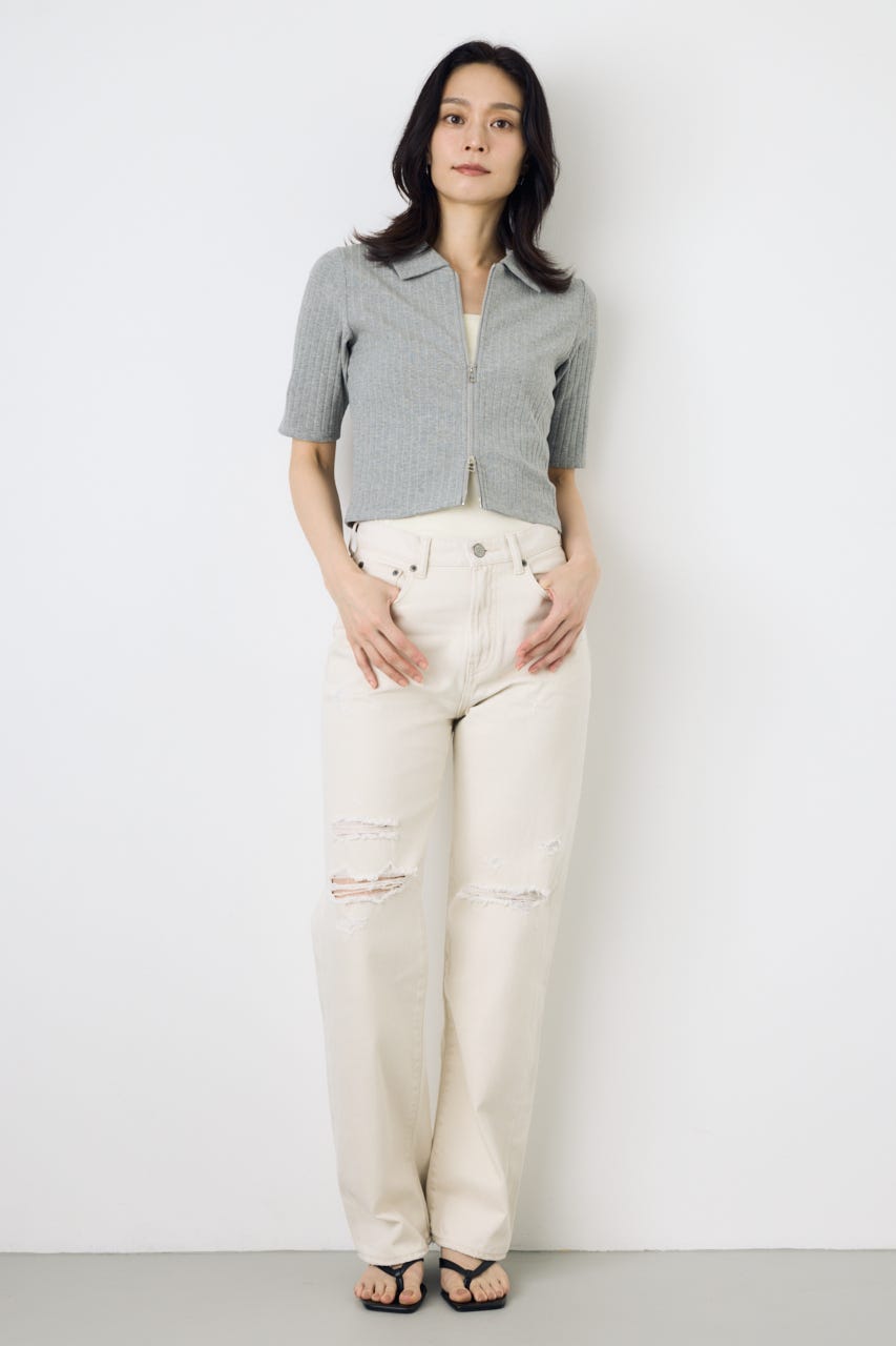 AZUL DENIM ダメージストレートデニム IVOY 27inch