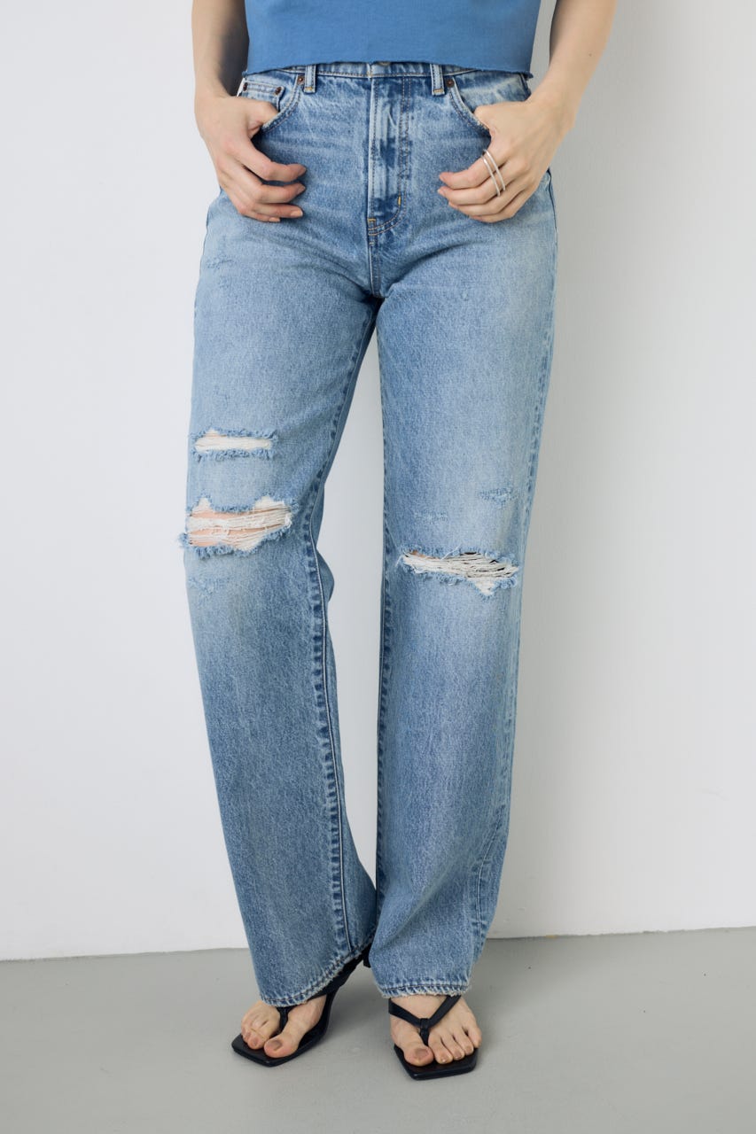 AZUL DENIM ダメージストレートデニム L/BLU 27inch