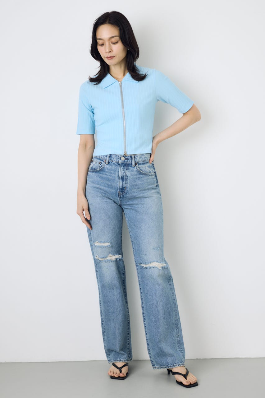 AZUL DENIM ダメージストレートデニム L/BLU 27inch