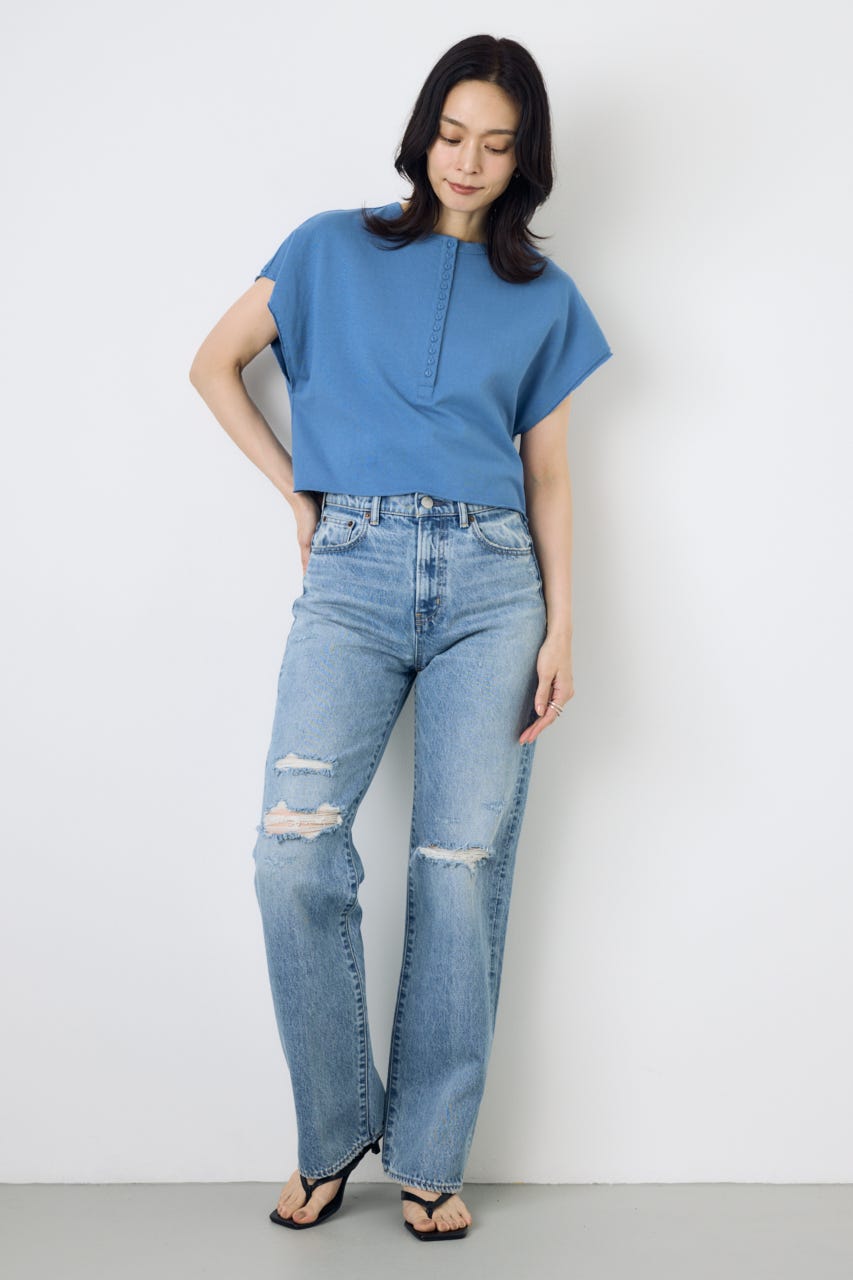 AZUL DENIM ダメージストレートデニム L/BLU 27inch