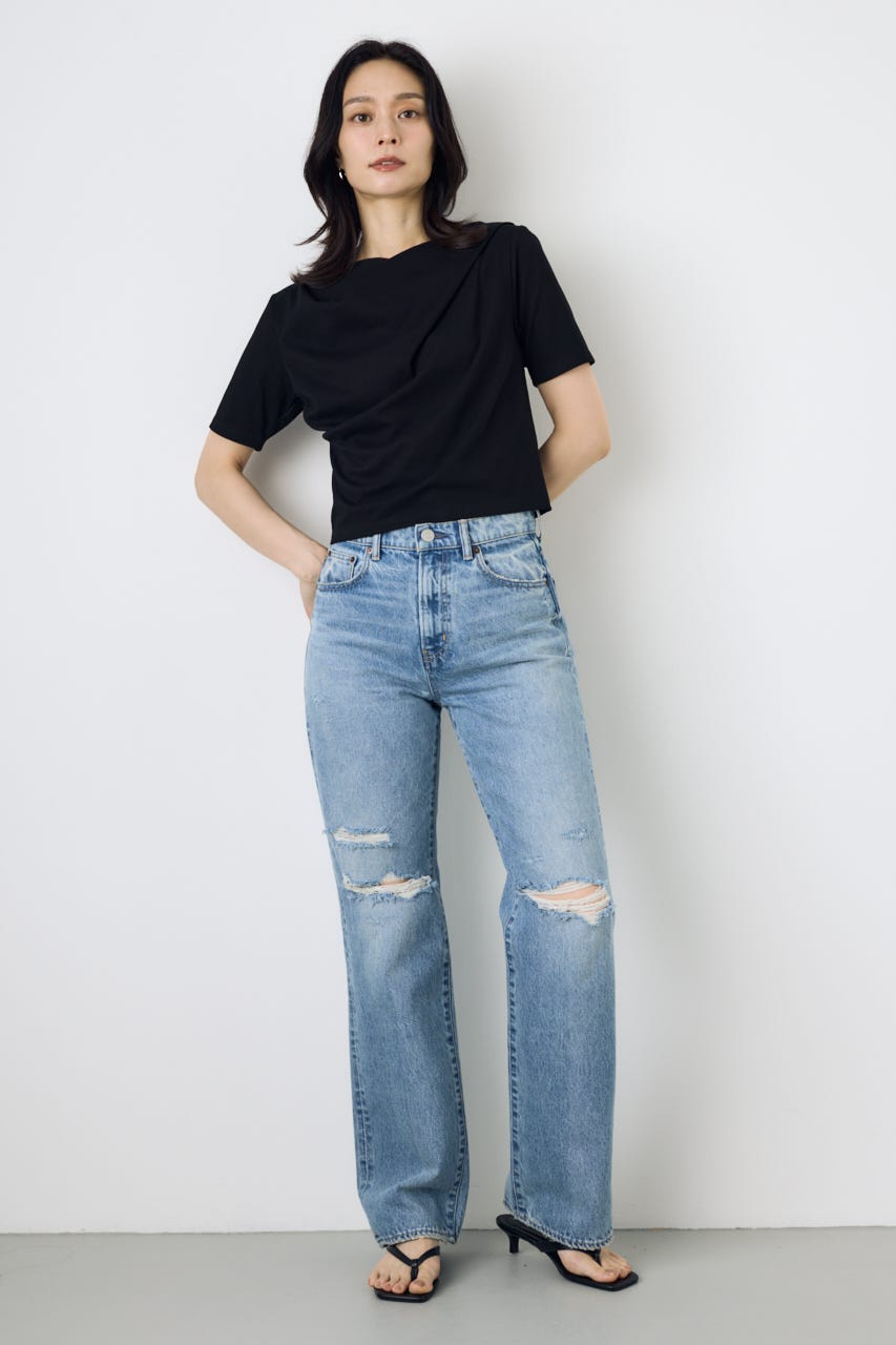 AZUL DENIM ダメージストレートデニム L/BLU 27inch