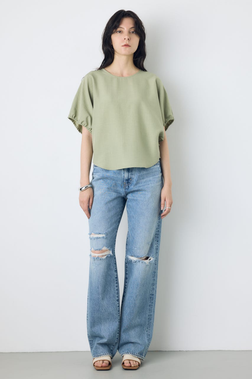 【WEB限定】AZUL DENIM ダメージストレートデニム ロング丈 L/BLU 25inch