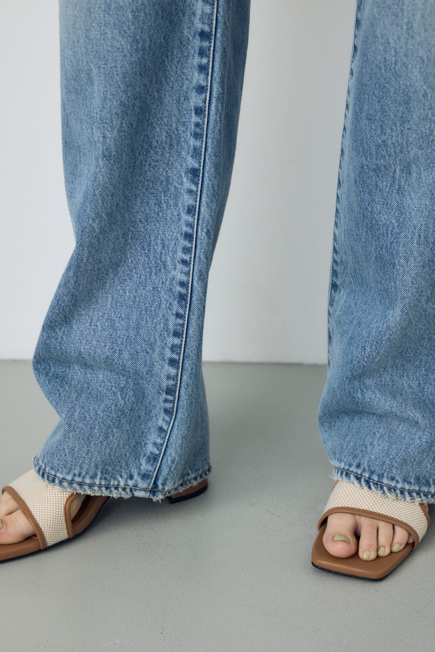 【WEB限定】AZUL DENIM ダメージストレートデニム ロング丈 L/BLU 25inch