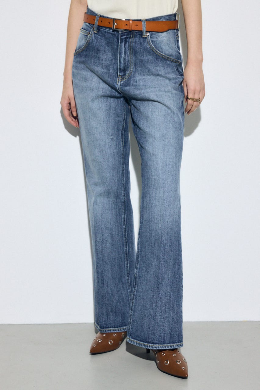 AZUL DENIM センタープレスフレアデニム BLU 25inch