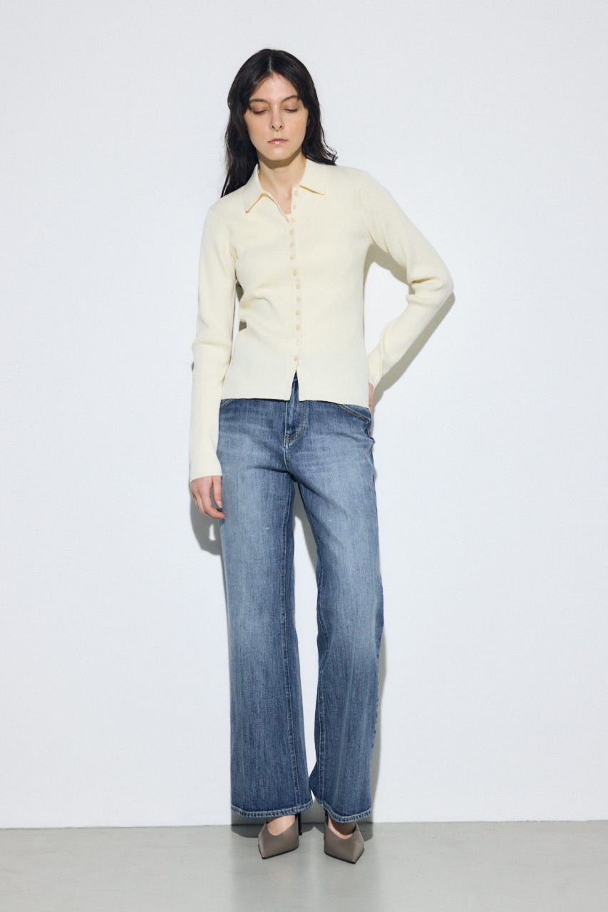 AZUL DENIM センタープレスフレアデニム BLU 25inch