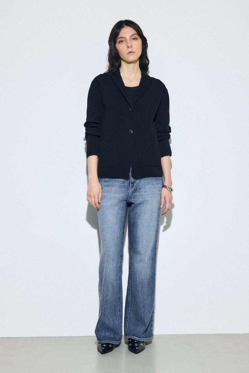 AZUL DENIM センタープレスフレアデニム ロング丈 BLU 27inch