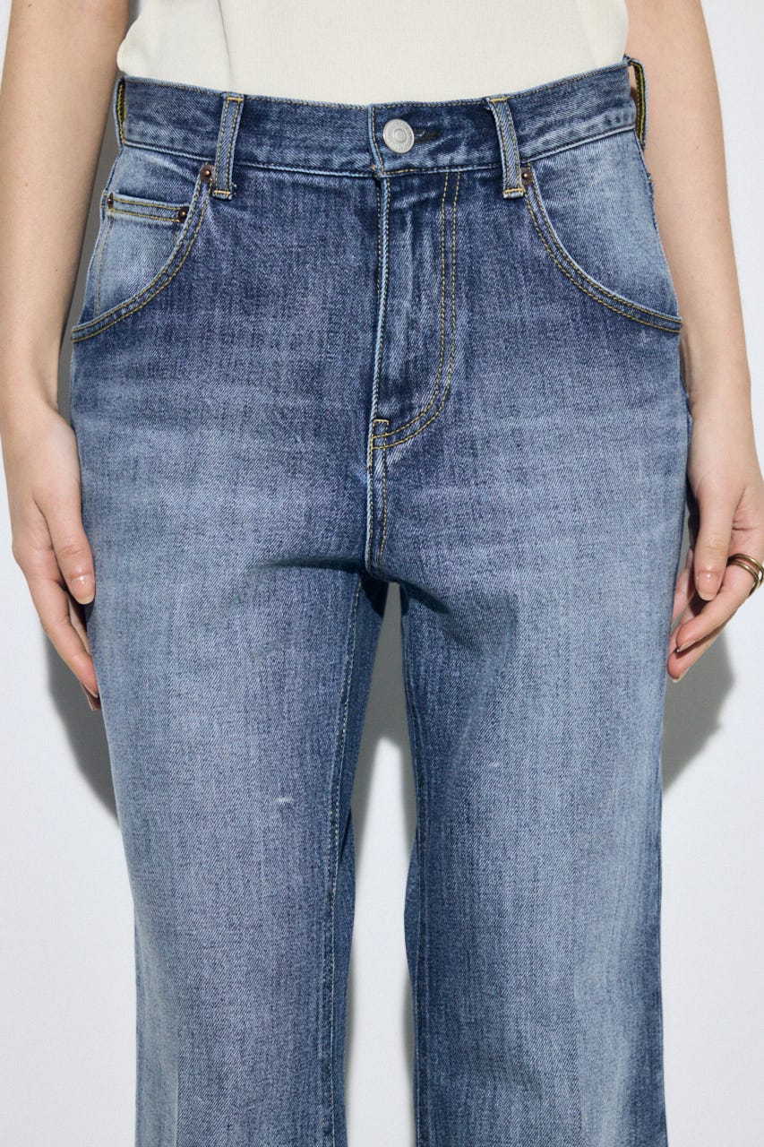 AZUL DENIM センタープレスフレアデニム ロング丈 BLU 27inch