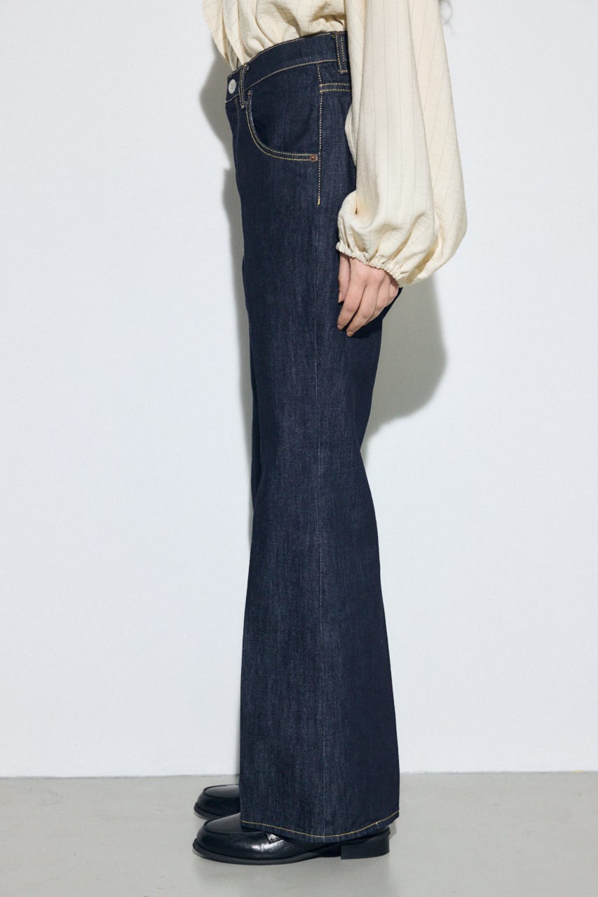 AZUL DENIM センタープレスフレアデニム ロング丈 One Wash 27inch