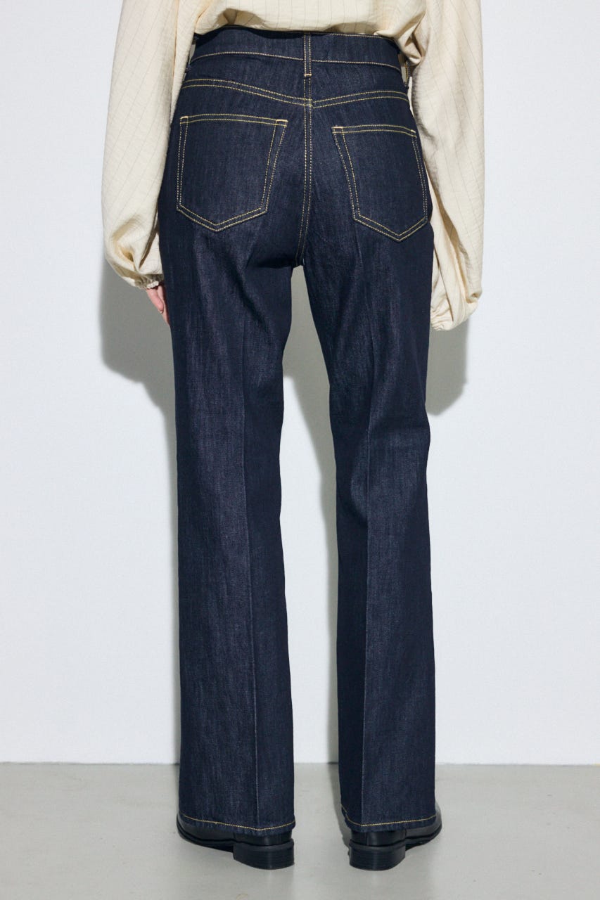 AZUL DENIM センタープレスフレアデニム ショート丈 One Wash 25inch