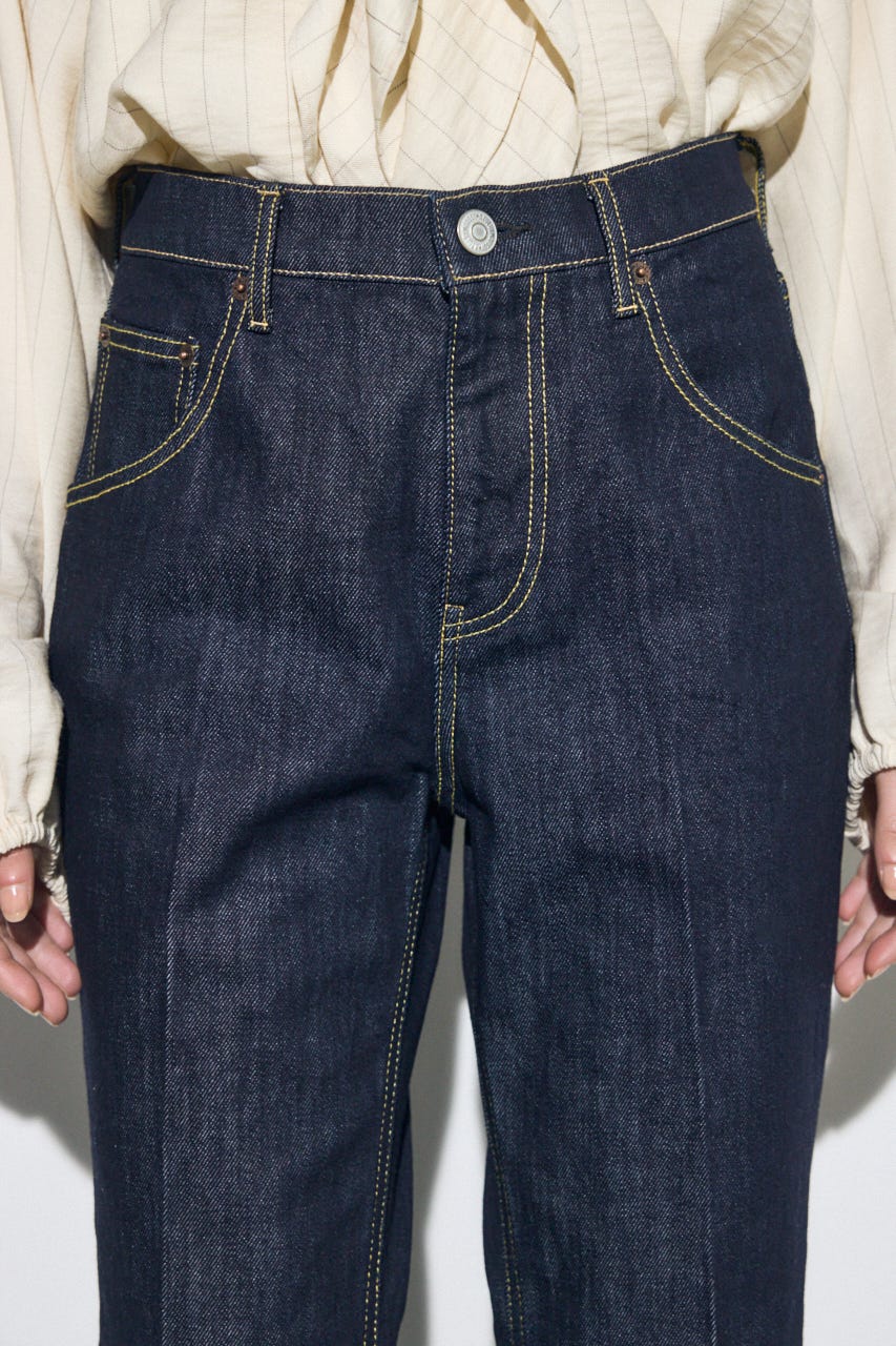 AZUL DENIM センタープレスフレアデニム ショート丈 One Wash 25inch