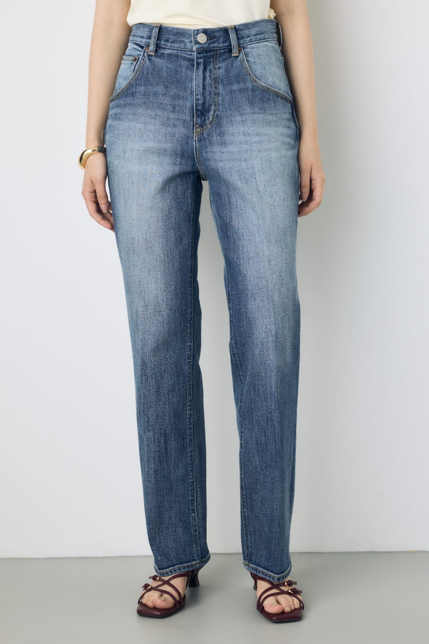 AZUL DENIM センタープレスストレートデニム BLU 25inch